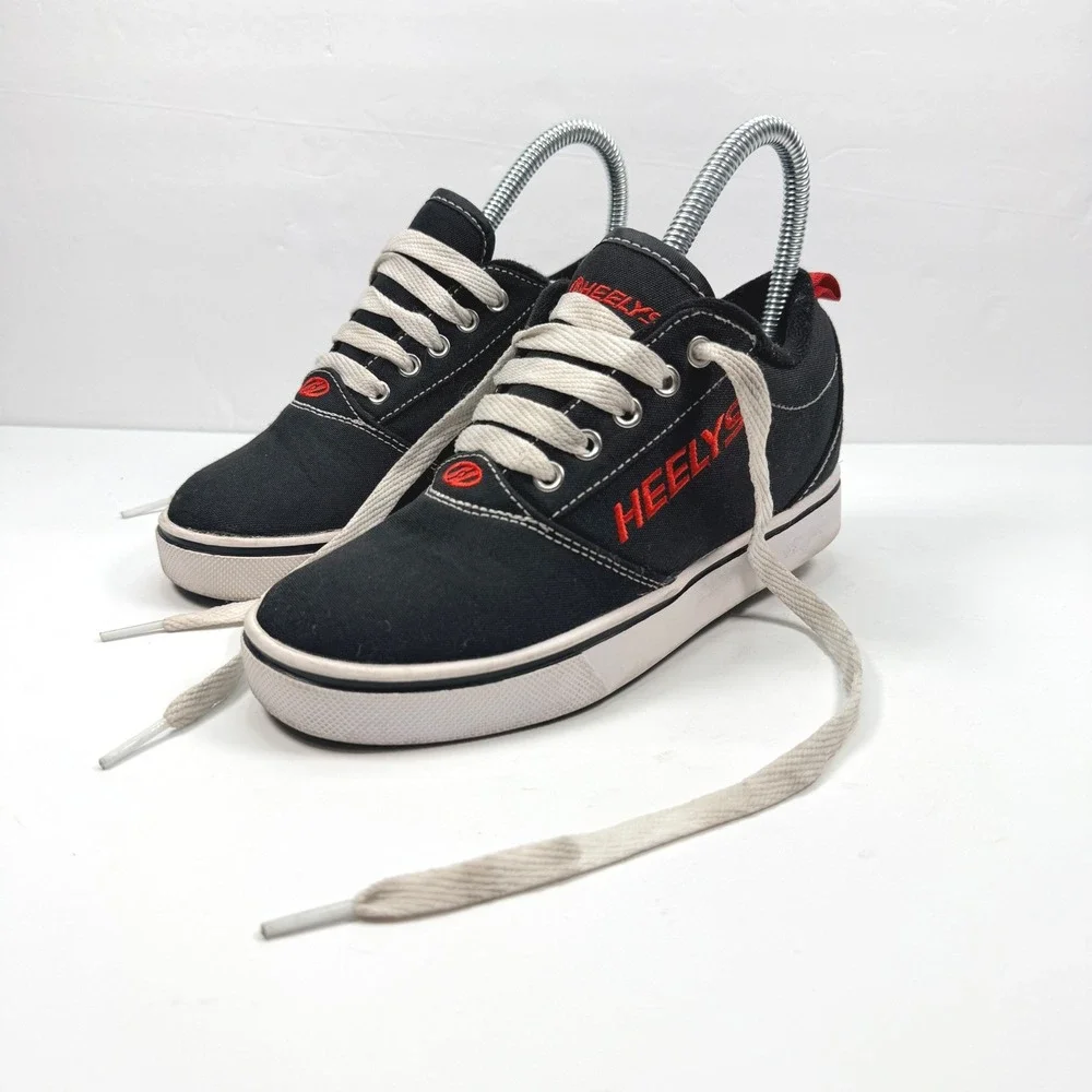 Heelys Kids Youth 3 Pro 20 Roller Shoes Black Canvas Red Logo Skater Y2K